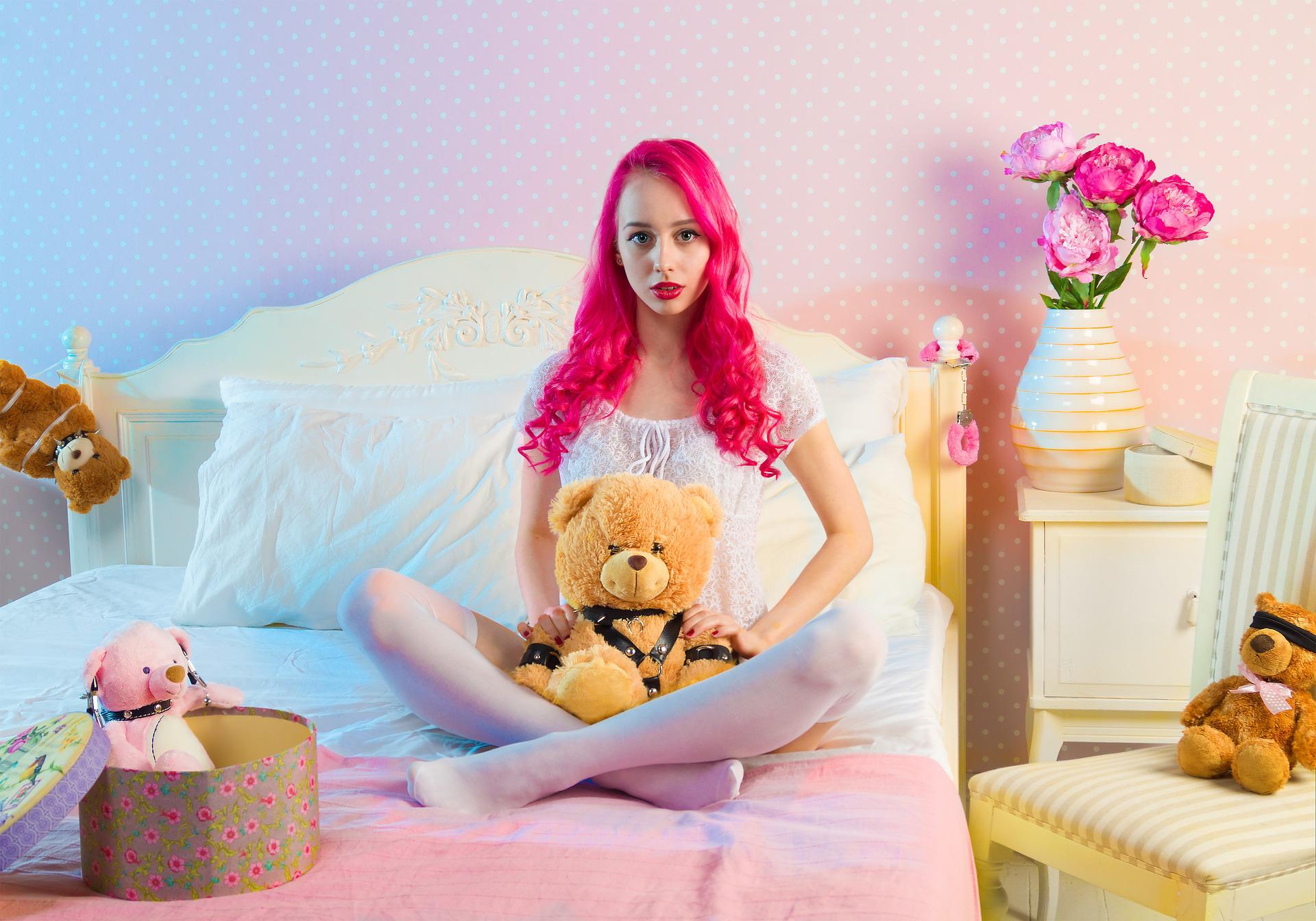 ベッド上のパンク少女