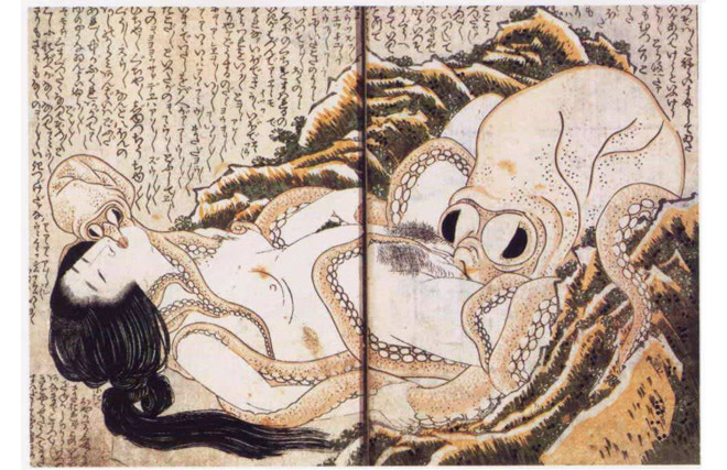 葛飾北斎の蛸と海女画
